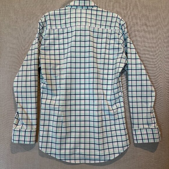 Mizzen+Main Leeward Collection Dress Shirt Pastel Plaid Performance Fabric Small - Picture 5 of 9
